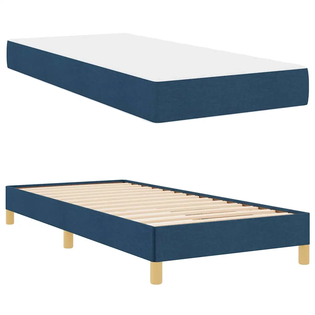Letto a molle con materasso Blu 100 x 200 cm Tessuto