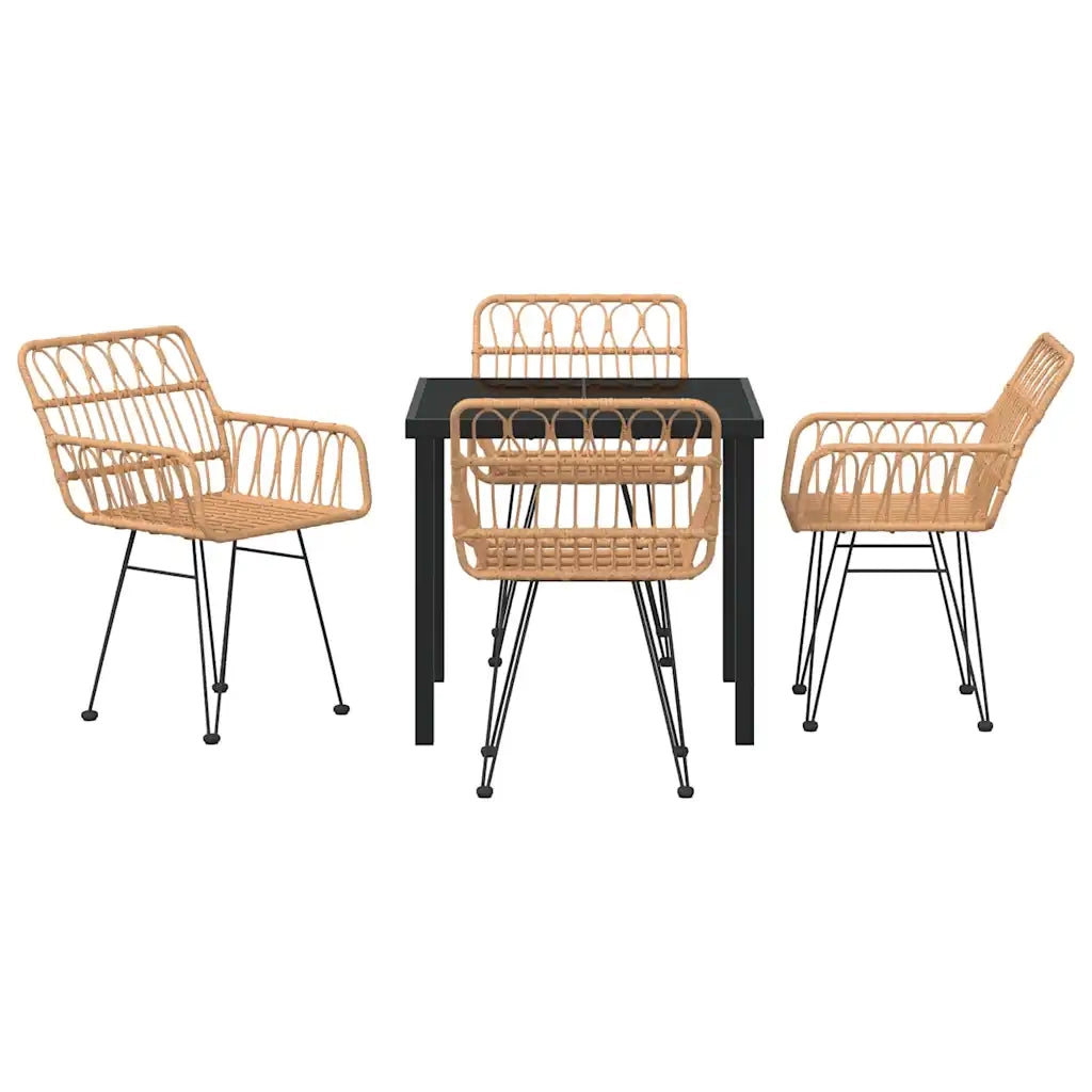 Set da Pranzo per Giardino 5 pcs Marrone 3379178