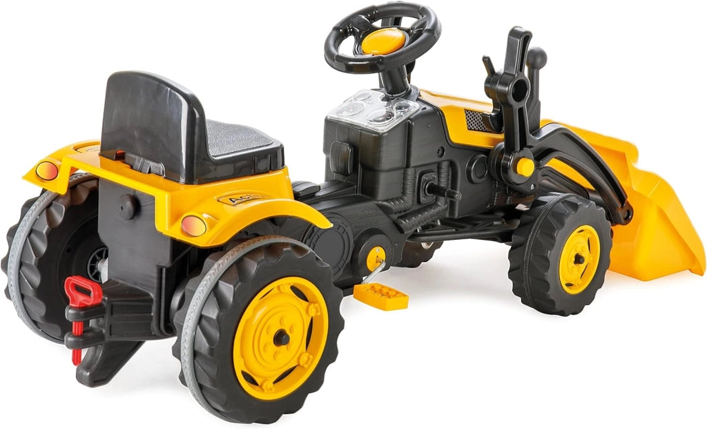 Trattore Ruspa a Pedali per Bambini 125x51x51 cm Giallo