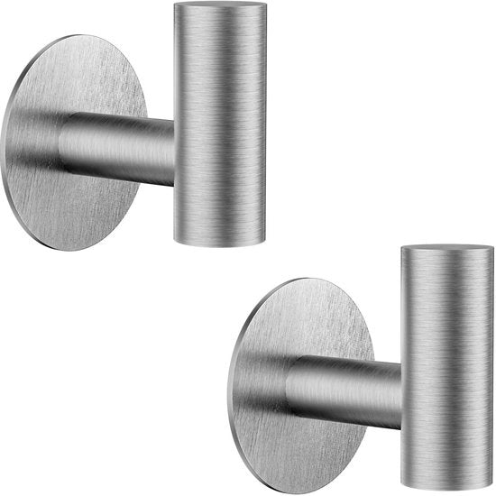 Due Ganci per Asciugamani in Acciaio Inossidabile - Autoadesivi - Due Pezzi - Hanger per Parete - Bagno/Cucina - Installazione Facile - Gancio per Parete