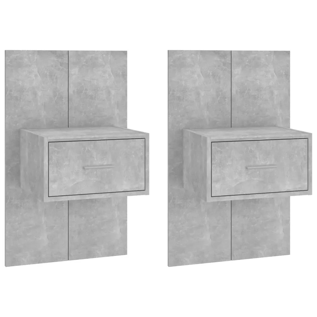 Comodini a Muro 2 pz Grigio Cemento 810980
