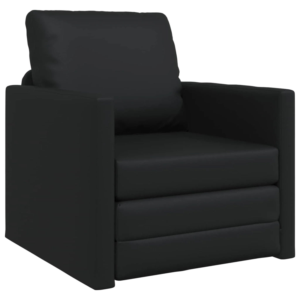 Divano letto | Sof¨¤ letto | Letto singolo 60cm Nero Pelle Artificiale