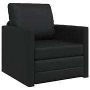 Divano letto | Sof¨¤ letto | Letto singolo 60cm Nero Pelle Artificiale