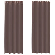 Tende in Voile con Occhielli 2 pz Marrone 140x300 cm