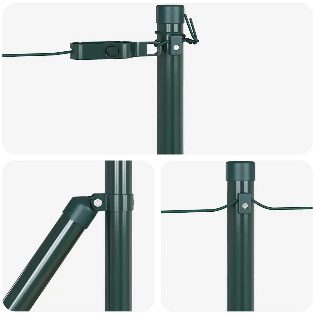 Palo della recinzione 13 pcs Verde Acciaio 42004287