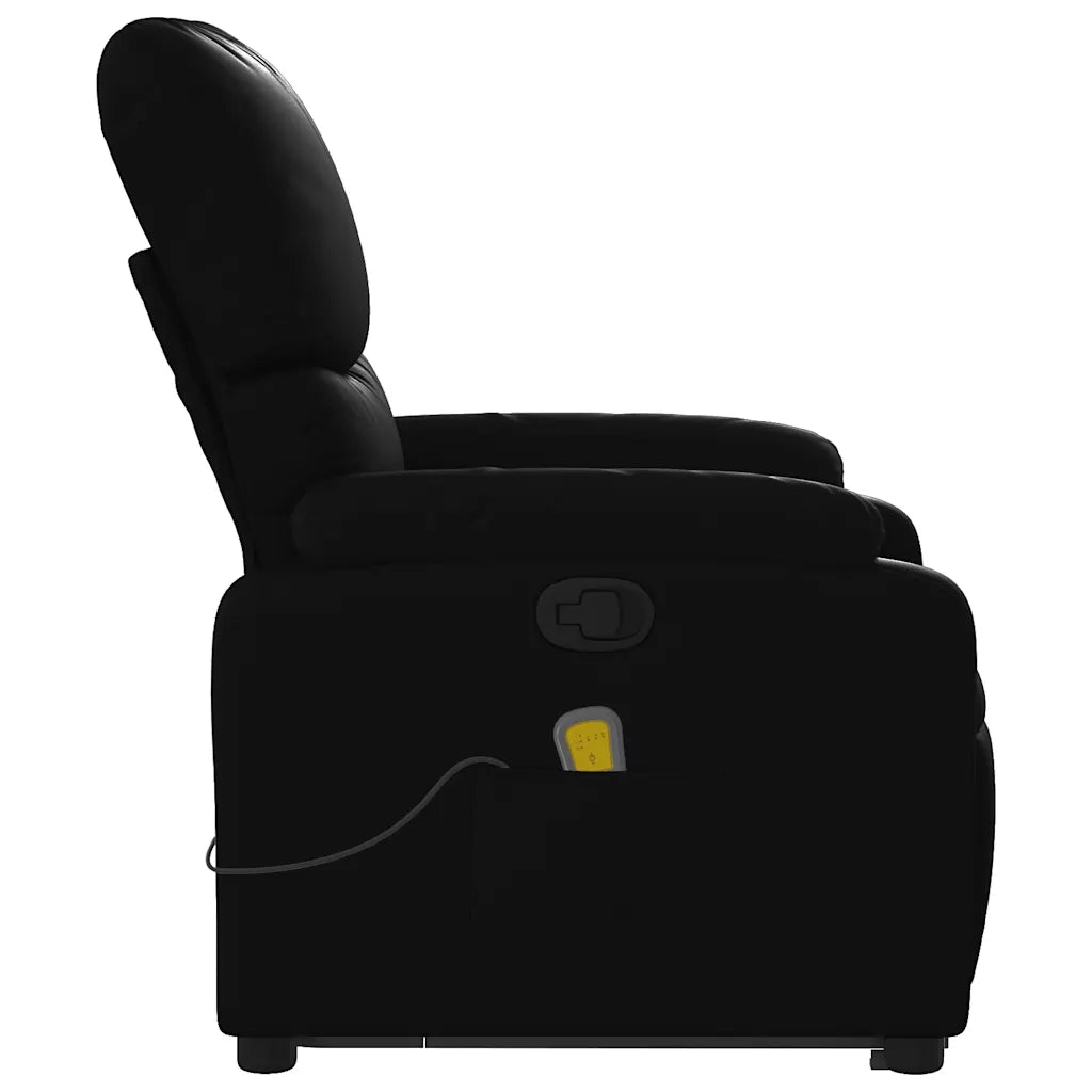 Poltrona | Sedia Relax Alzapersona Reclinabile Massaggio Nero Similpelle