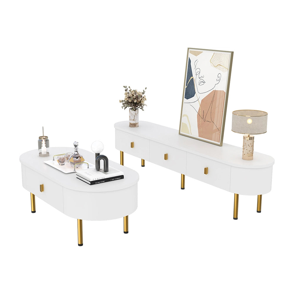 Set salone luxury - Xylo - Mobile TV+tavolino con cassetti
