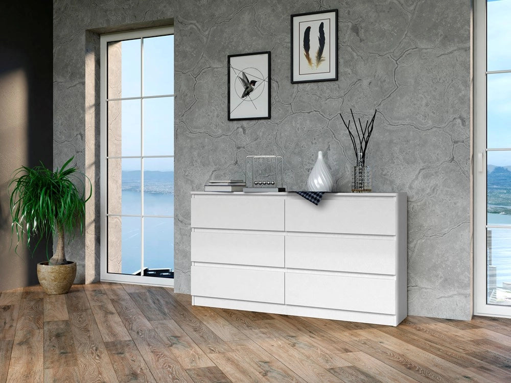 Cassettiera MALWA M6/140 bianco per camera e soggiorno