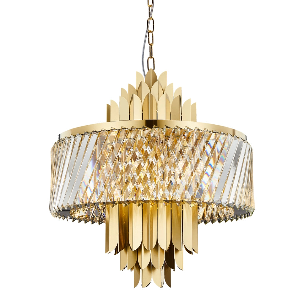 Lampadario cristallo glamour oro Margot 9xE14 Milagro