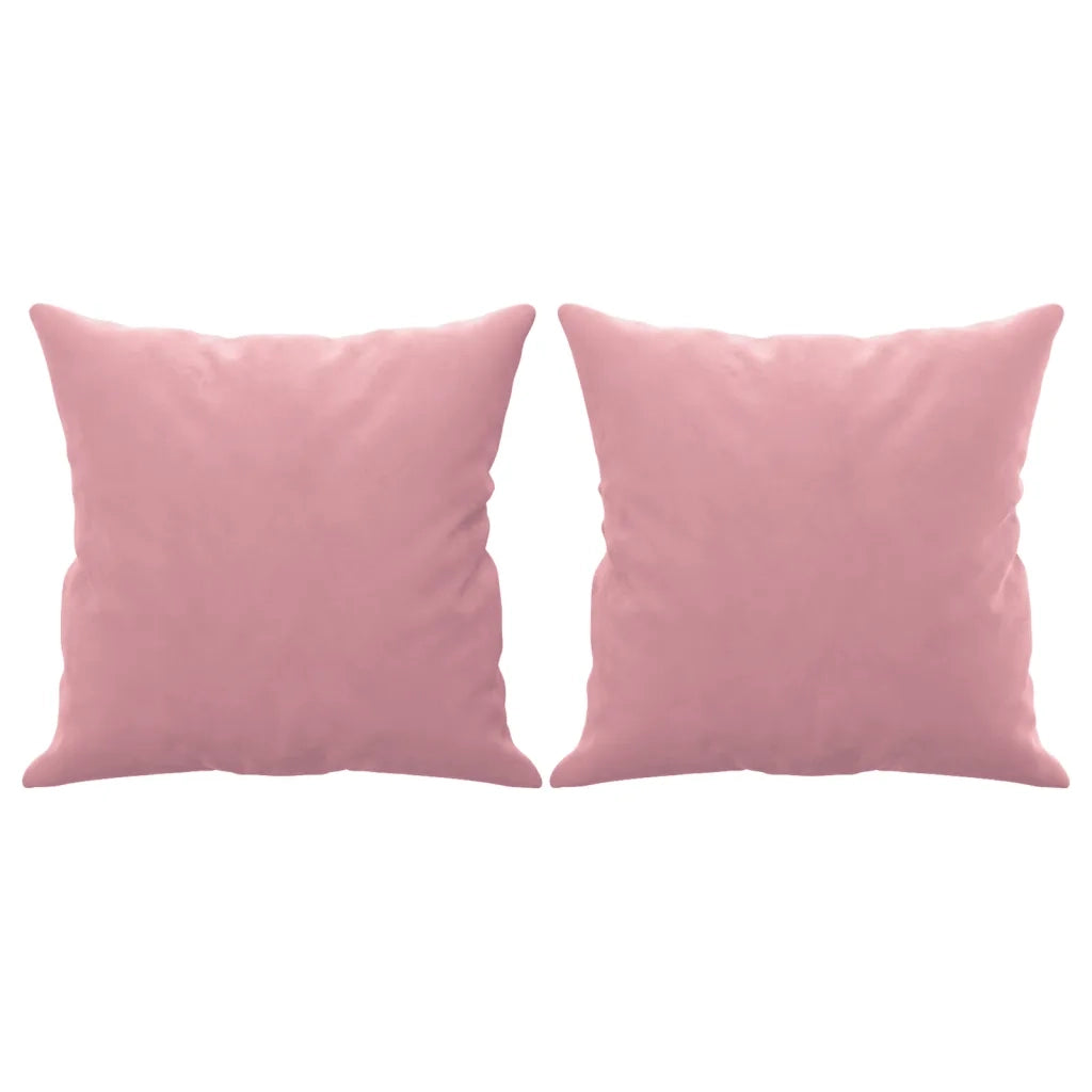 Divano a 2 Posti con Cuscini Rosa 120 cm in Velluto