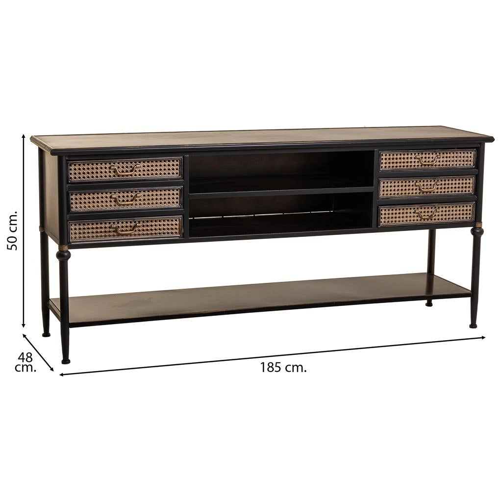 Credenza in metallo marrone 180x45x80h