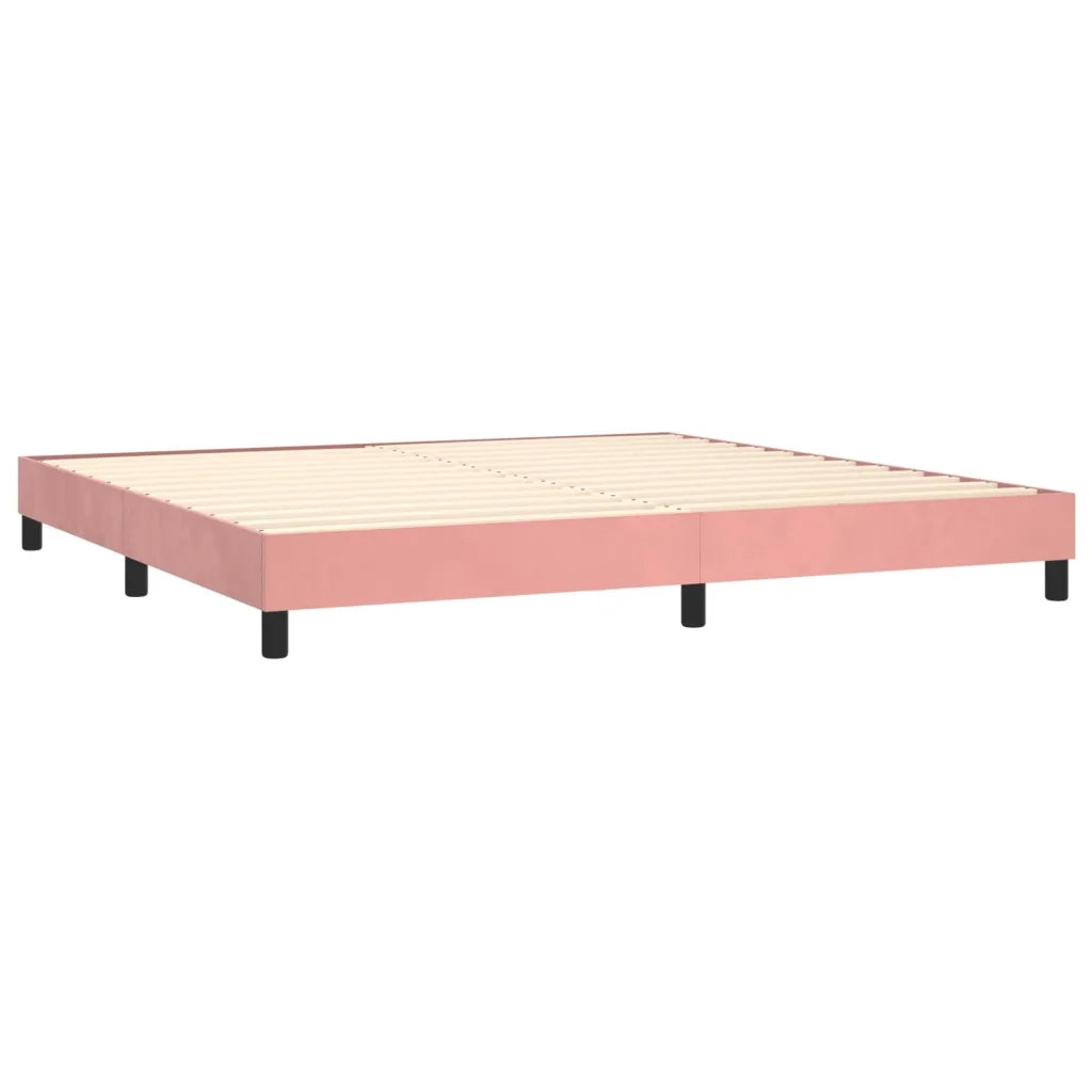 Letto a Molle con Materasso e LED Rosa 200x200 cm in Velluto 3134308