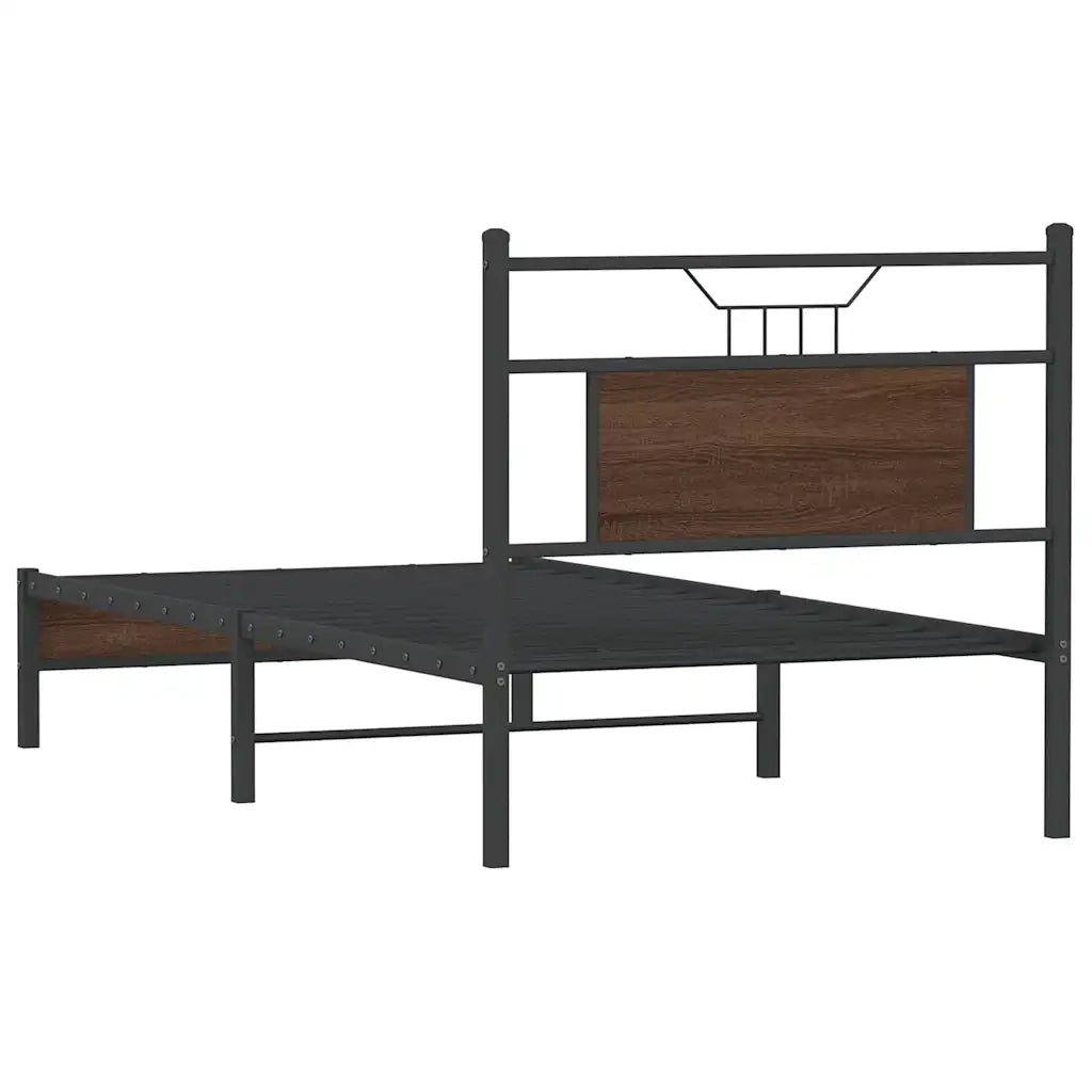 Letto singolo | Letto per adulti | Giroletto senza Materasso Rovere Marrone 90x190cm in Truciolato