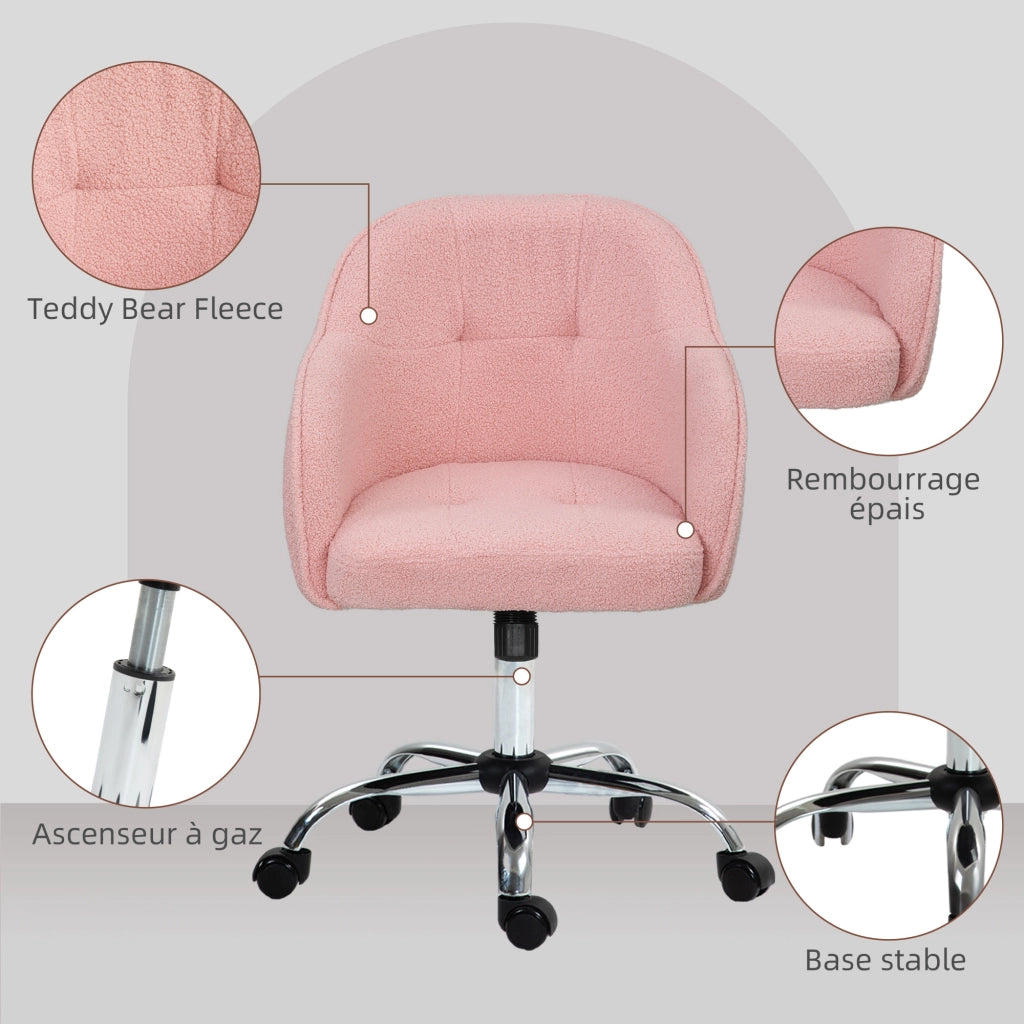 Poltrona da ufficio ergonomica regolabile ¨C zephmum ¨C imbottita rosa