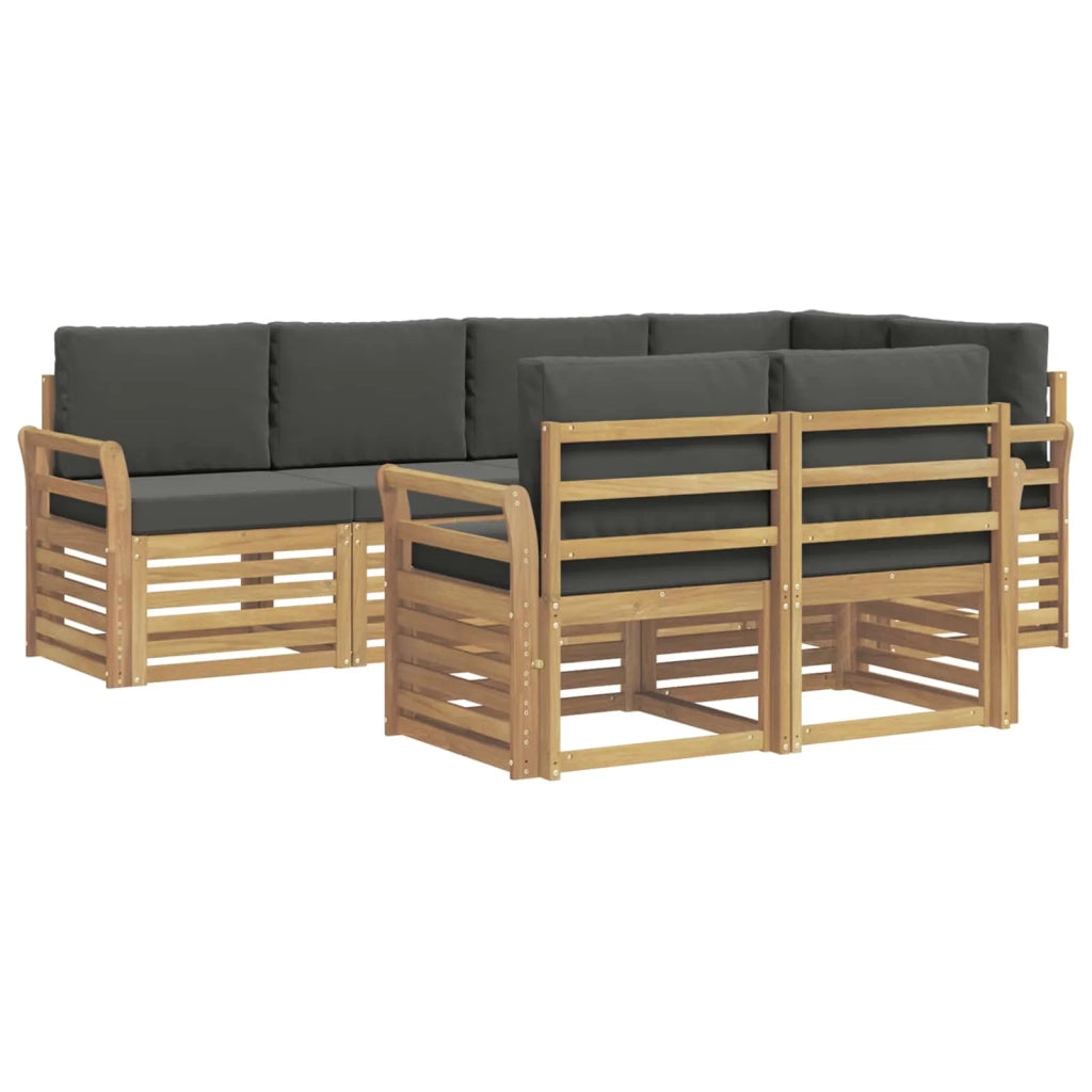 Set di divani da esterno 7 pcs Bianco e Antracite 3391997