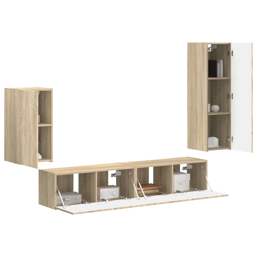 Set mobile TV 4 pcs Rovere Sonoma Legno multistrato