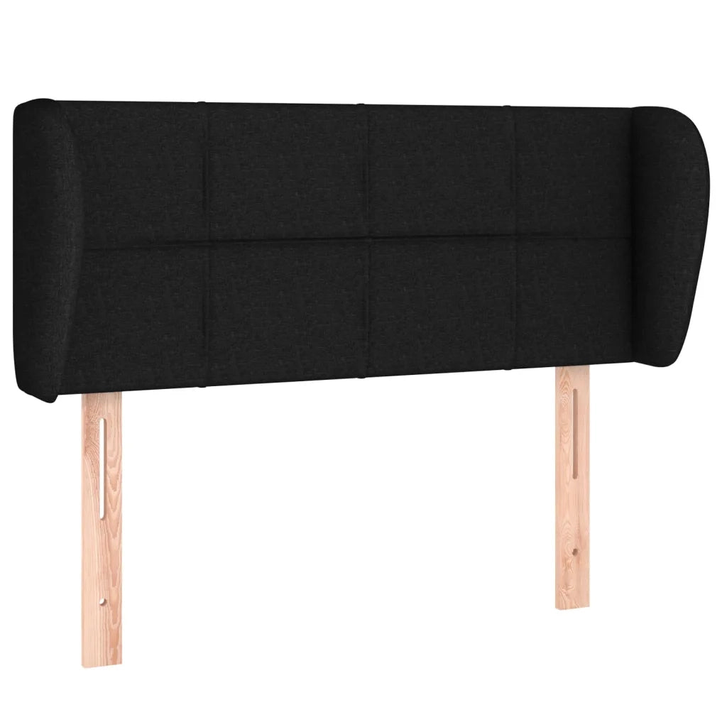 Testiera | Testata ad Orecchio Nera 93x23x78/88 cm in Tessuto