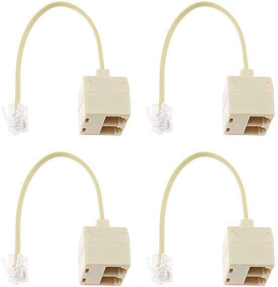 Converter RJ11 4 Porte M/F - Materiale ABS Durevole - Coretti in Rame - Lunghezza Cavo 110 mm