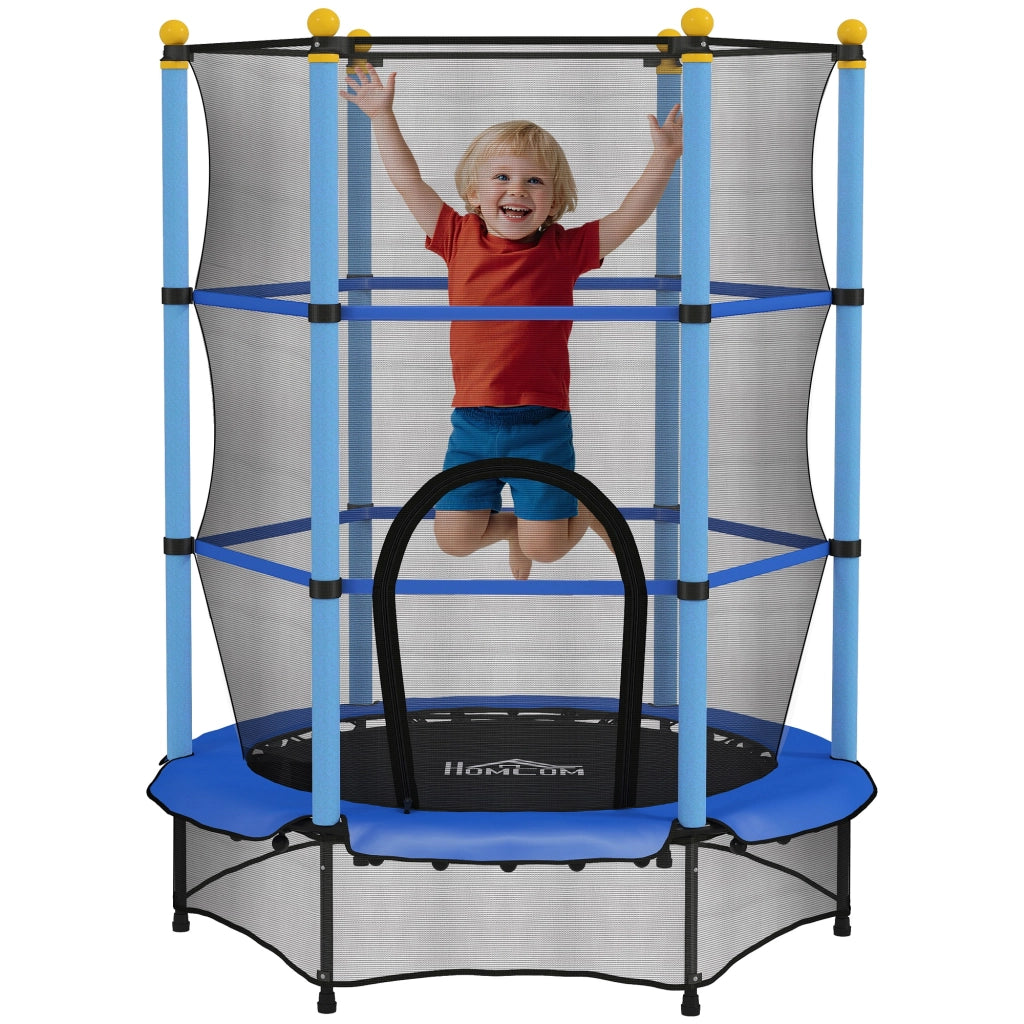 Trampolino per bambini ¨C Minimal ¨C ?140 cm, rete di sicurezza, blu