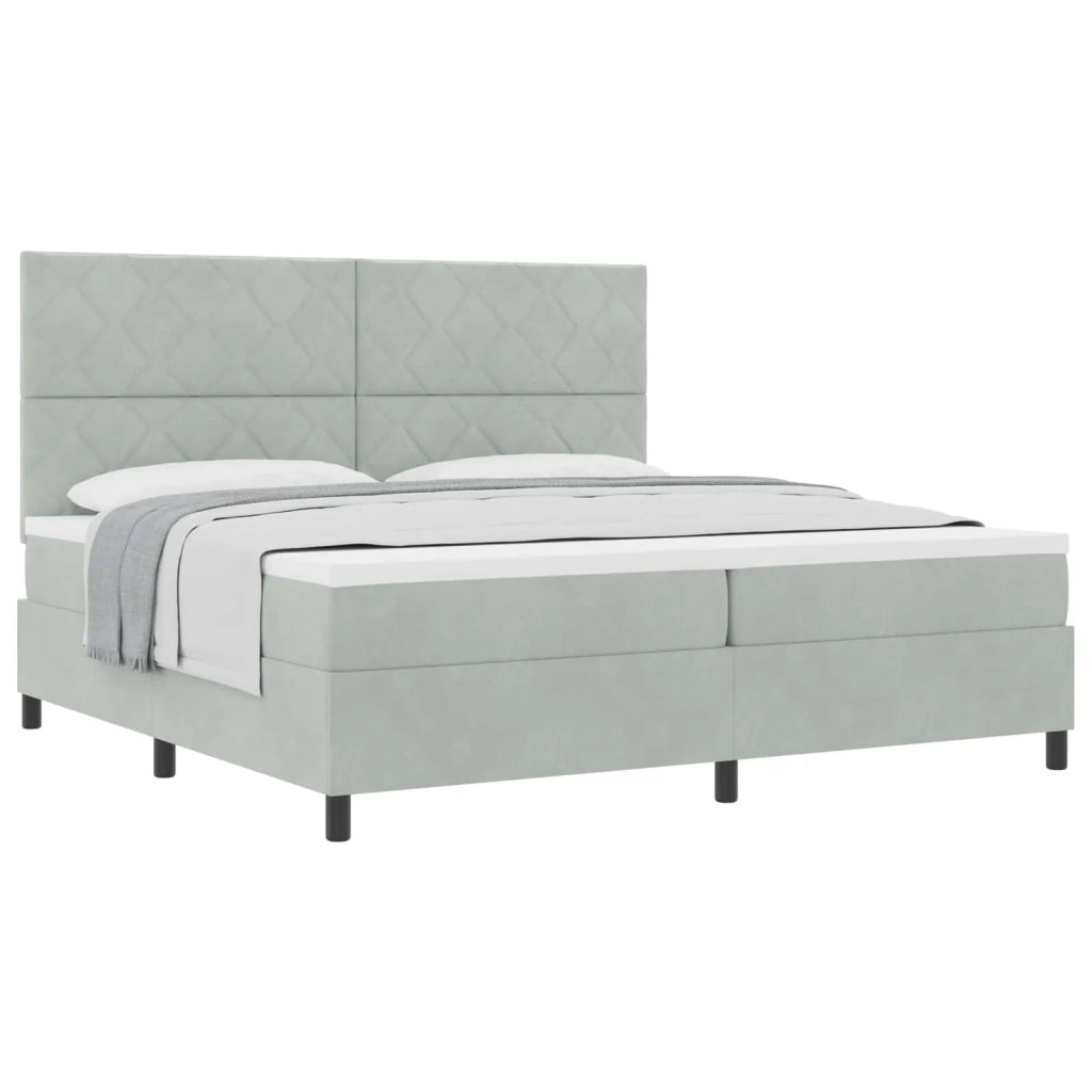 Letto a molle con materasso Grigio chiaro 200 x 200 cm Tessuto 3339920