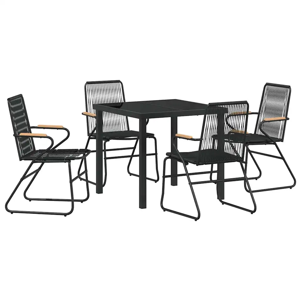 Set da Pranzo per Giardino 5 pcs Nero 3379171