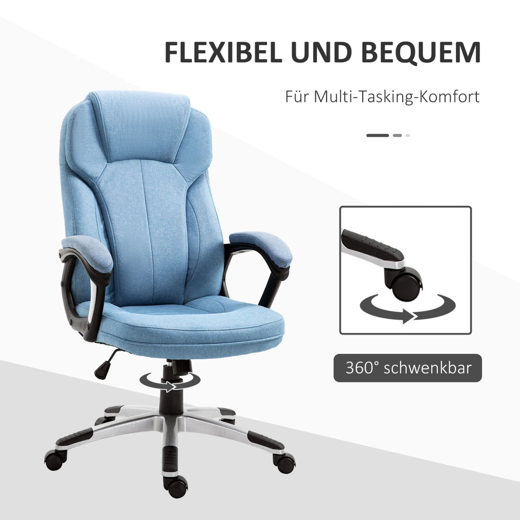 Sedia da Ufficio Girevole Regolabile in Altezza ¨C Minimal ¨C Blu Chiaro Tela 66x75x110-120 cm