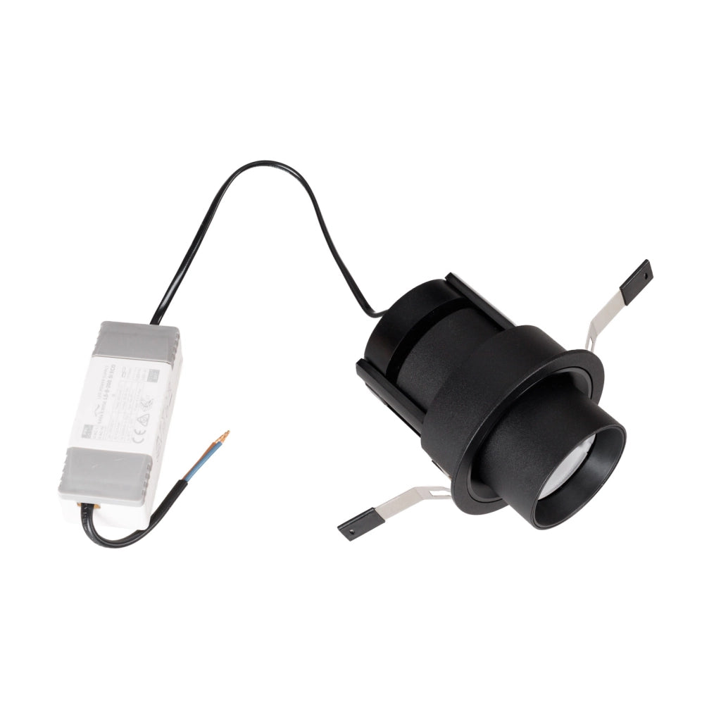 Faretto incasso tondo nero orientabile LED 9W Maxlight