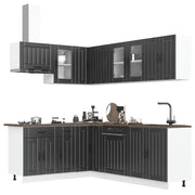 Set Mobili da Cucina 11 pz Lucca Neri Legno Multistrato 3314892