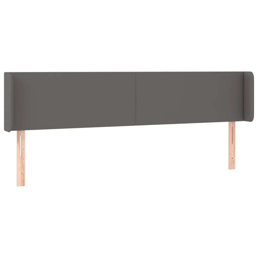 Testiera ad Orecchio-Testata con Orecchie Grigia 183x16x78/88 cm in Similpelle 170533