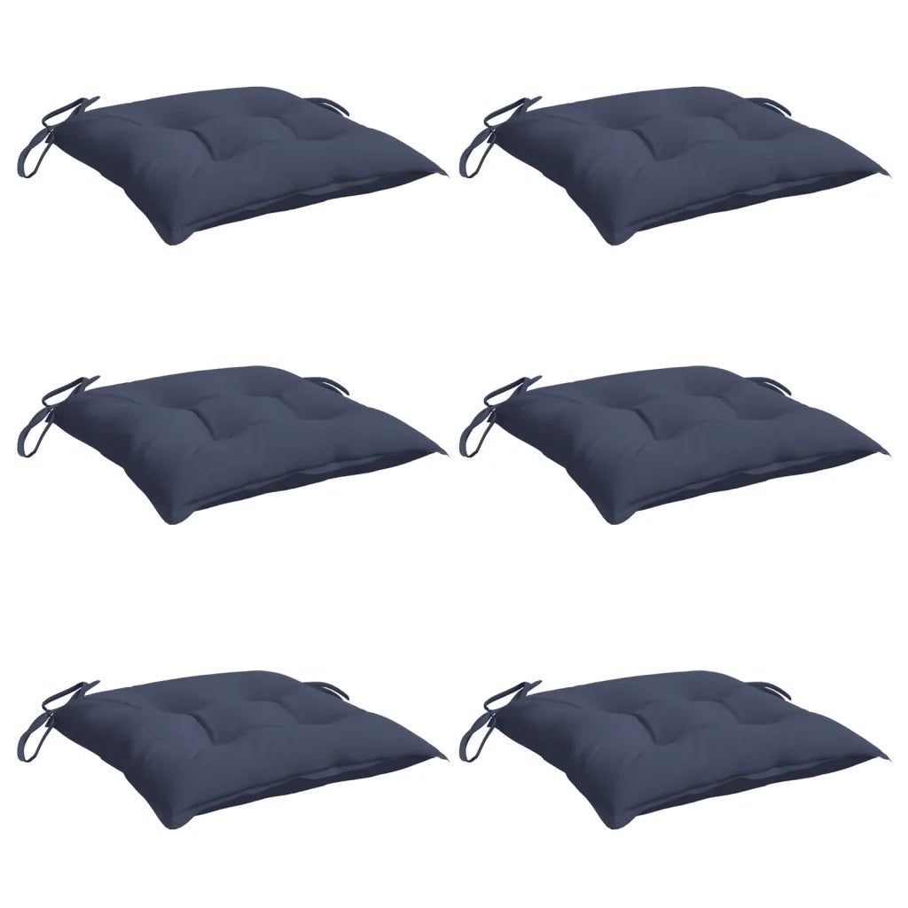 Cuscini per Sedia 6 pz Blu Marino 50x50x7 cm in Tessuto Oxford 378917