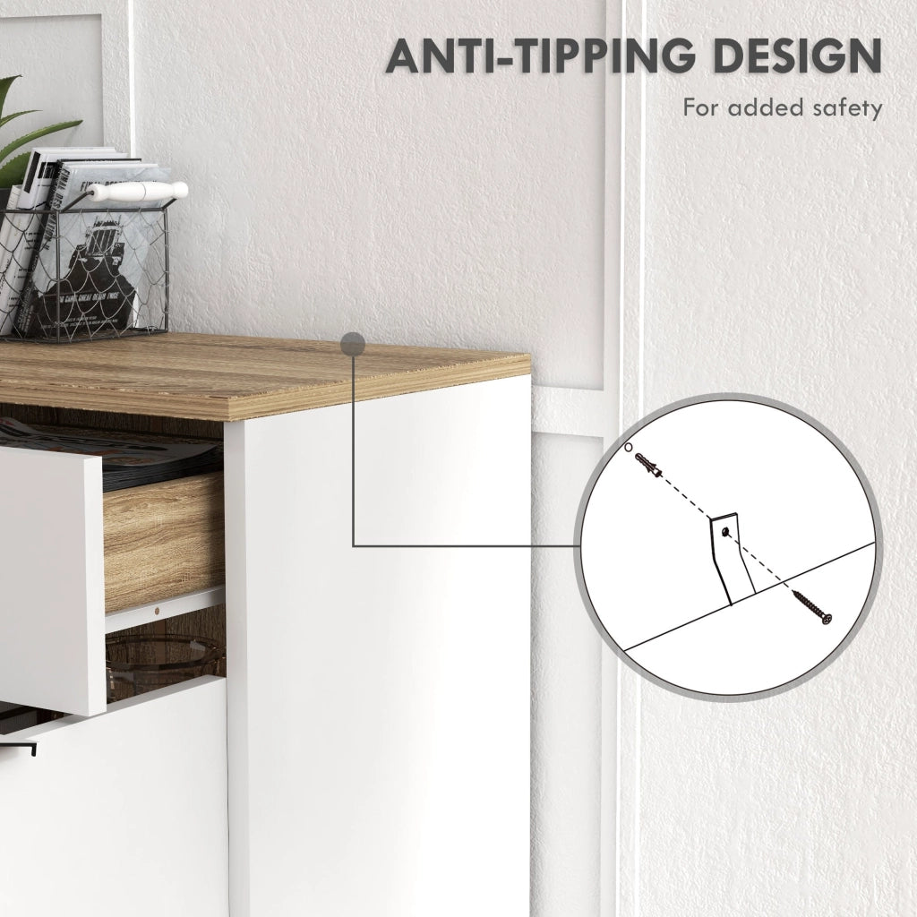 Mobile Multiuso Salvaspazio 95x35x85 cm in Truciolato Bianco
