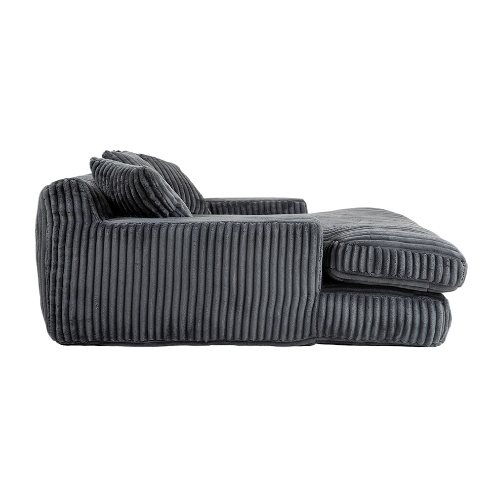 Cloud couch - Xylo - Velluto coste 3 cuscini grigio scuro