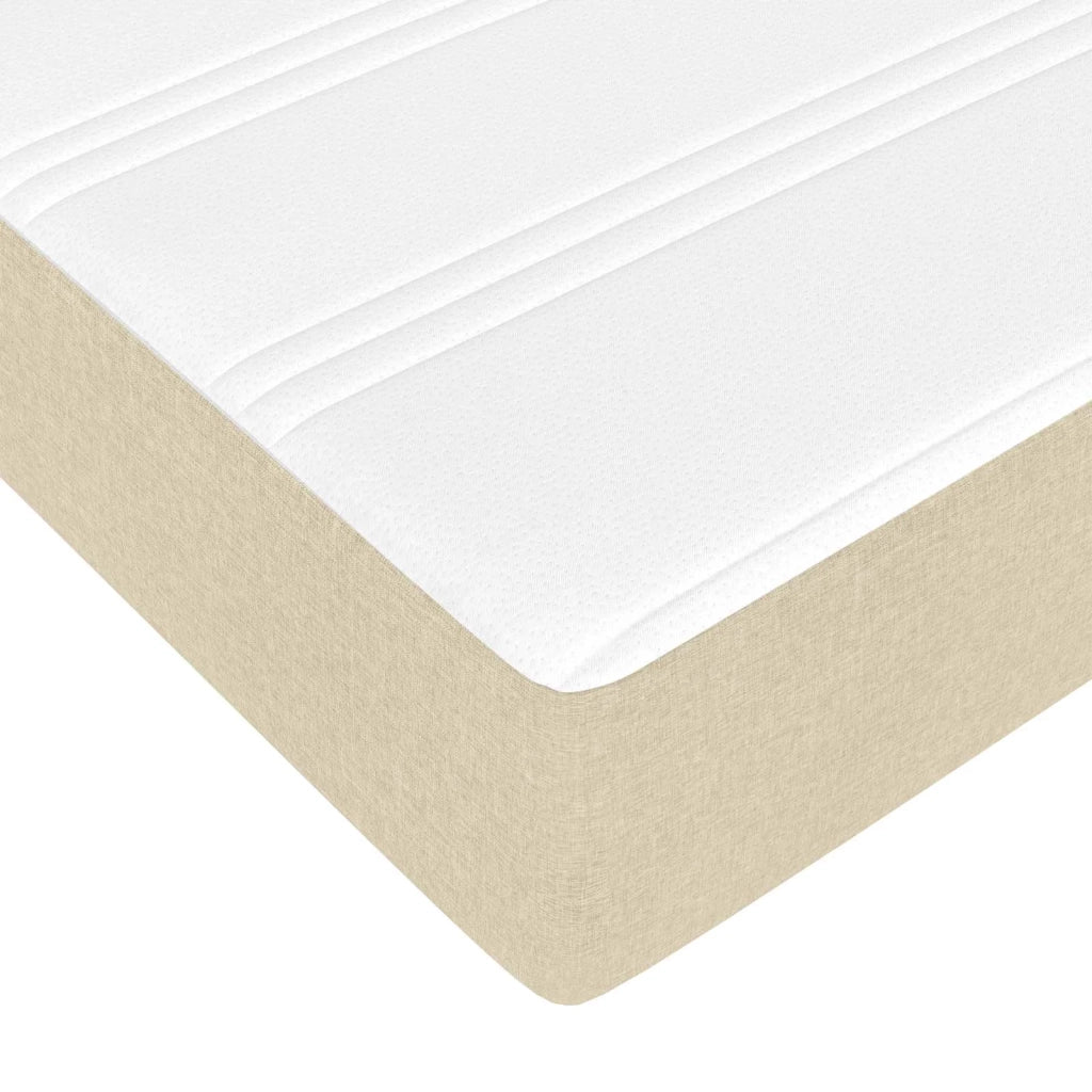 Letto a molle con materasso Crema 120 x 190 cm Tessuto 3398554