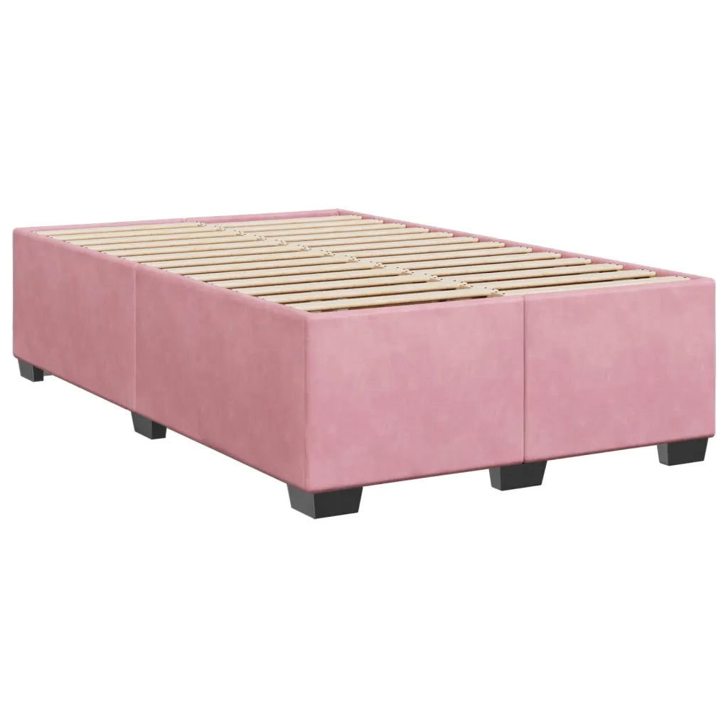 Giroletto a Molle con Materasso Rosa 120x200 cm in Velluto 3288593