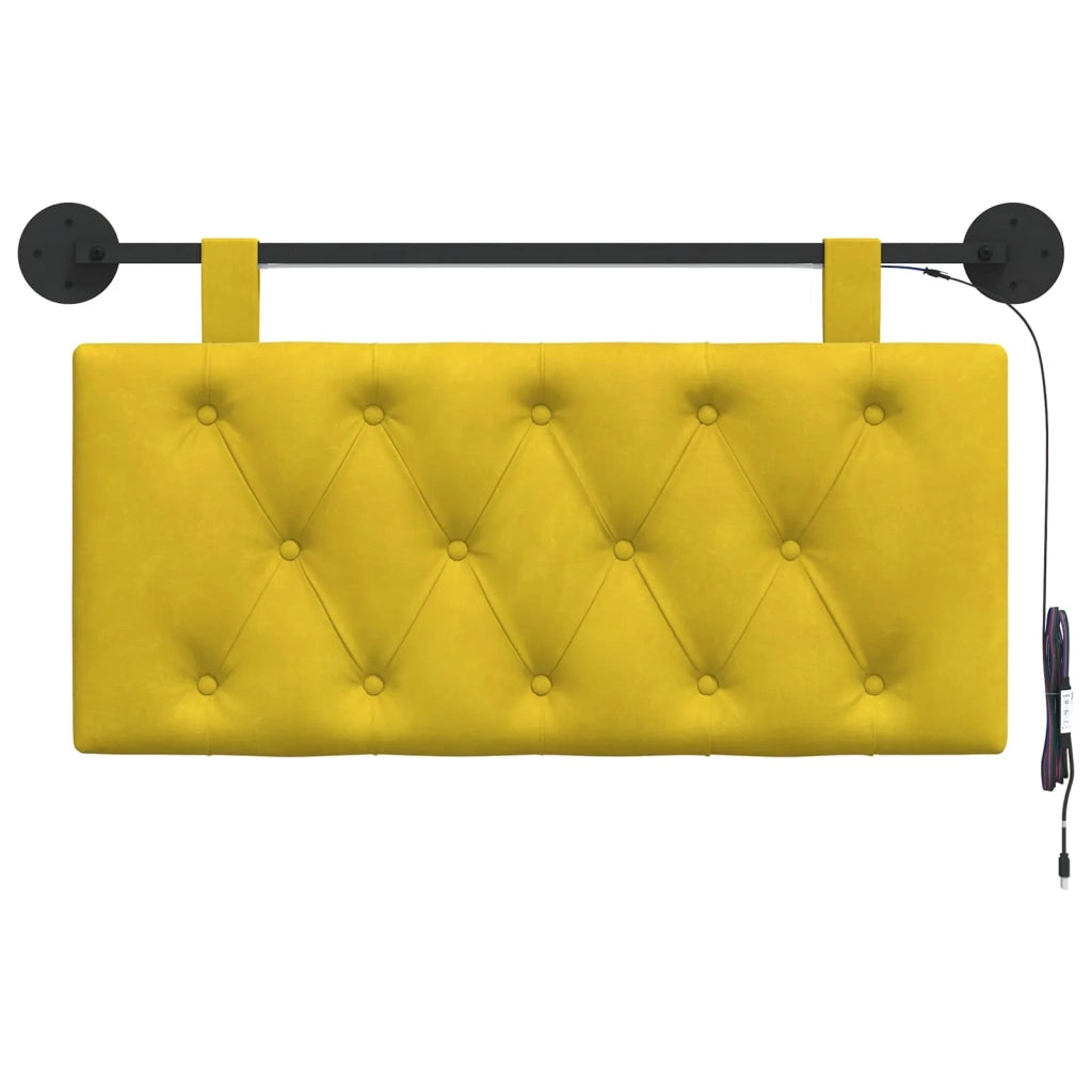 Testiera | Testata sospesa Con luce LED Giallo Velluto