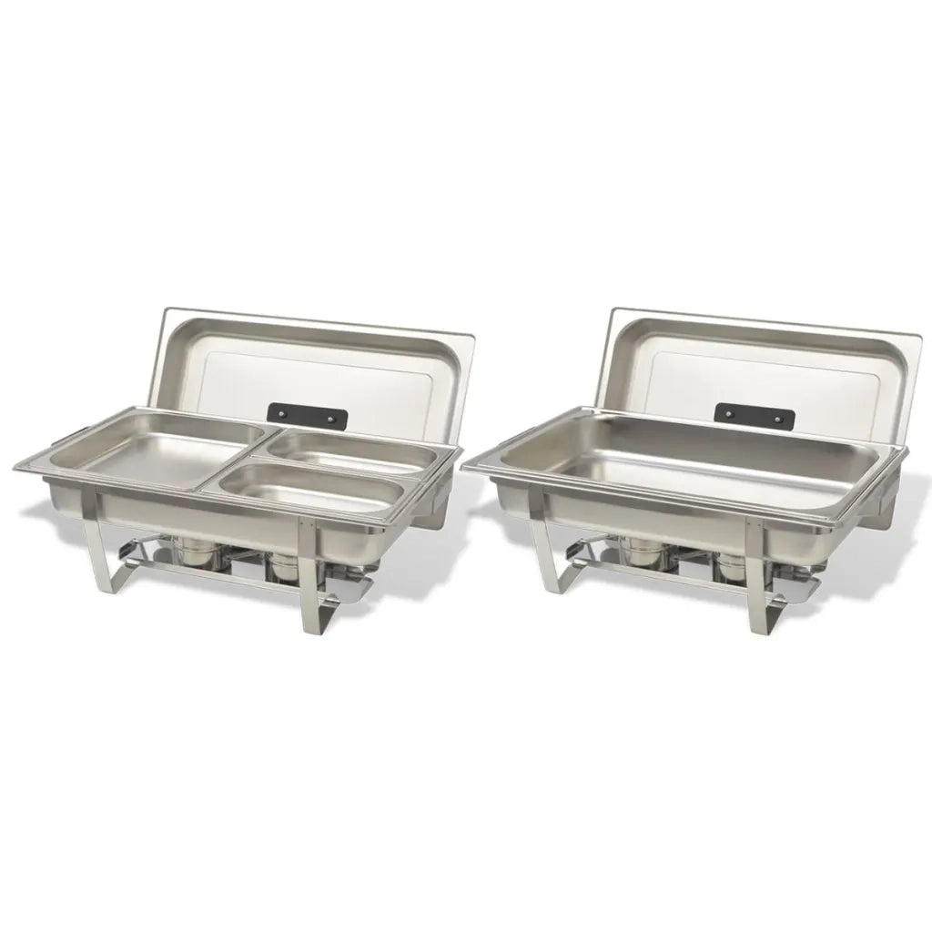 Set 2 pz Teglie Scaldavivande in Acciaio Inossidabilecod mxl 103359