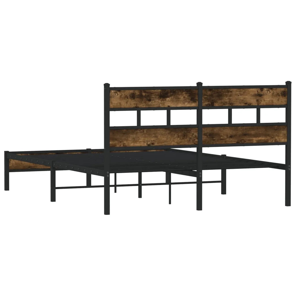 Letto matrimoniale | Letto per adulti | Giroletto senza Materasso con Testiera Rovere Sonoma 140x200 cm
