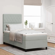 Letto a molle con materasso Grigio chiaro 90 x 200 cm Tessuto 3339740