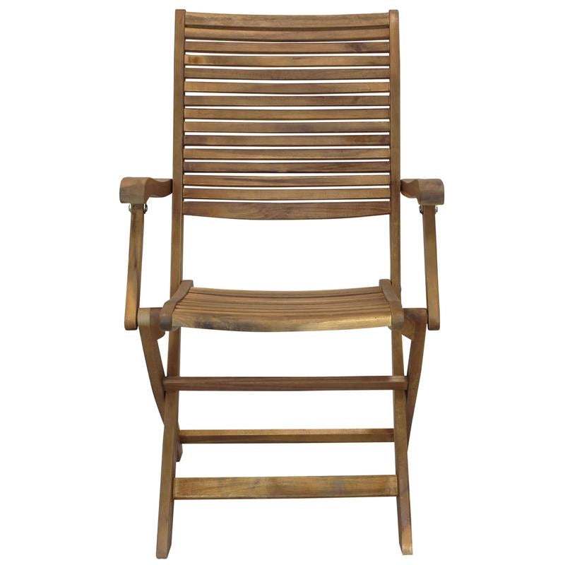 SEDIA RIVIERA CON BRACCIOLI IN LEGNO DI ACACIA MASSICCIO