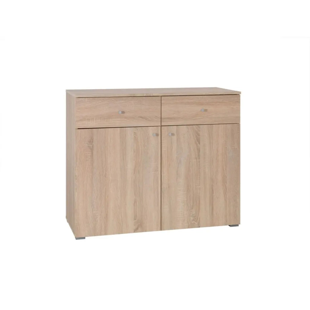 Comò MAXIM colore rovere chiaro - 2 porte e 2 cassetti