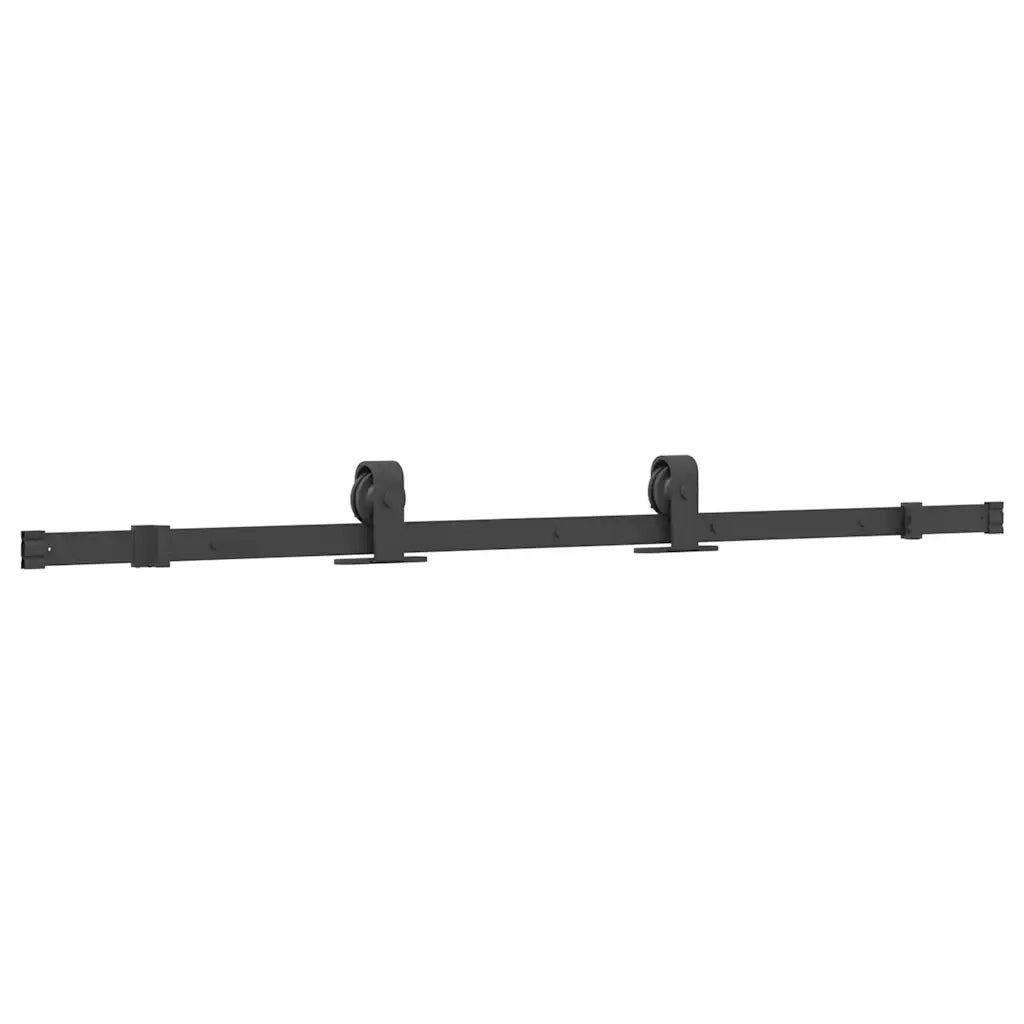 Porta Scorrevole Set Ferramenta Nera 76x205 cm Vetro Temperato 3375917