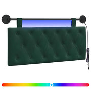 Testiera | Testata sospesa Con luce LED Verde Scuro Velluto