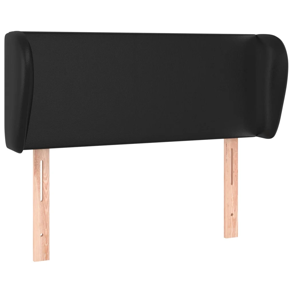 Testiera | Testata ad Orecchio Nera 93x23x78/88 cm in Similpelle