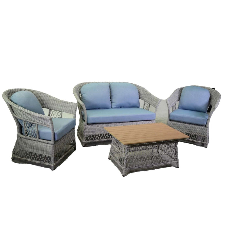 Salotto alluminio polirattam Jefferson grigio 2 posti