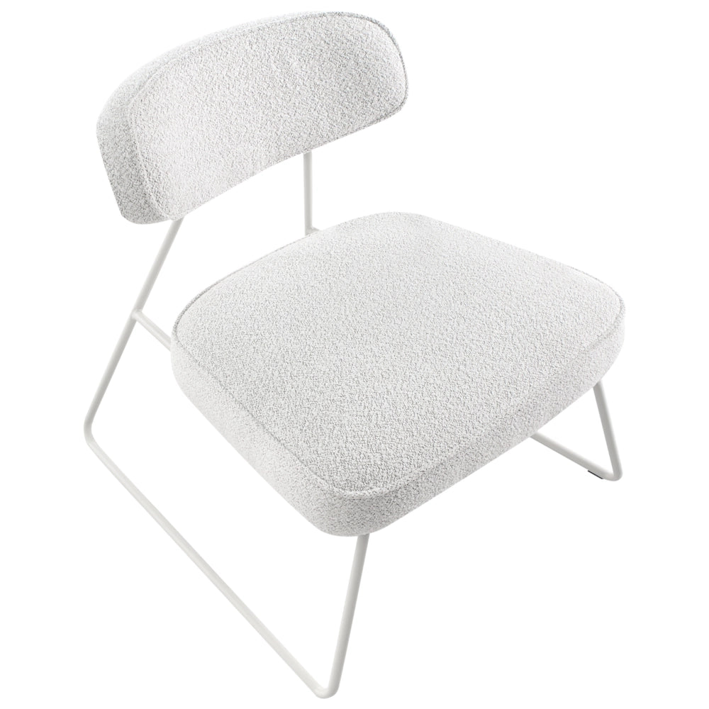 Set di 2 poltrone in tessuto bianco sporco con gambe in metallo senza braccioli Soggiorno moderno