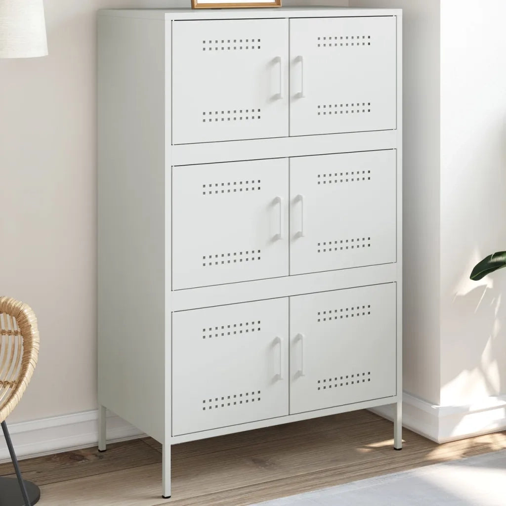 Credenza Bianca 68x39x113 cm in Acciaio 842963