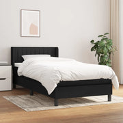 Giroletto a Molle con Materasso-Struttura Letto Nero 80x200 cm inTessuto 852782