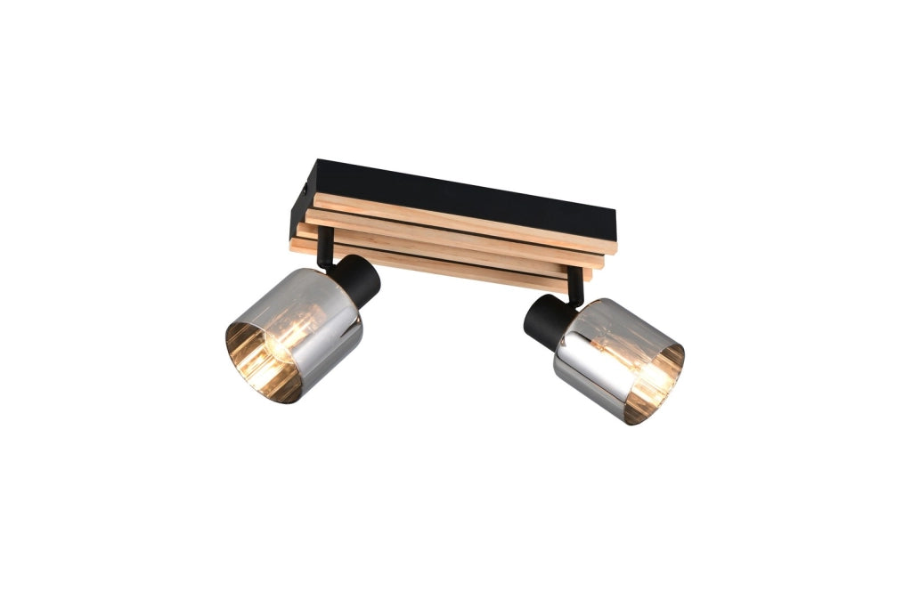 Faretto soffitto TRAVIA RL 2xE14 nero legno