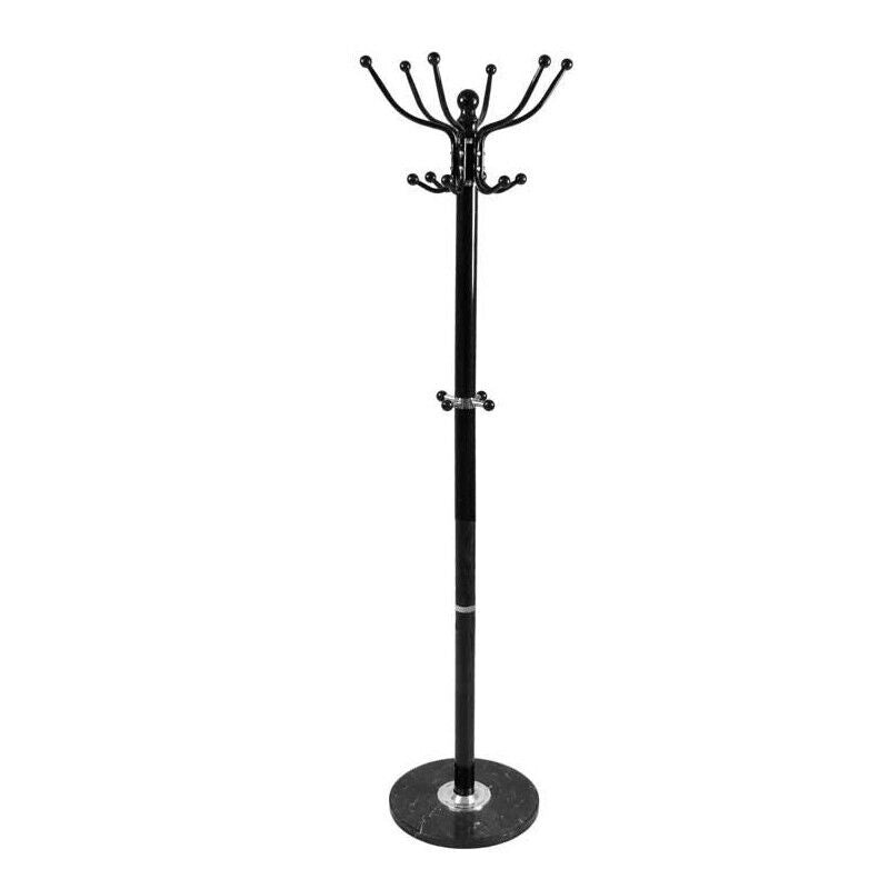 PORTA ABITI NERO IN ACCIAIO E BASE IN MARMO H 176 CM