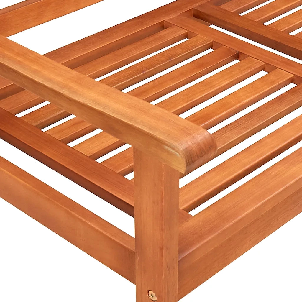 Panchina da Giardino 2 Posti e Cuscino 120cm Massello Eucalipto 3060972